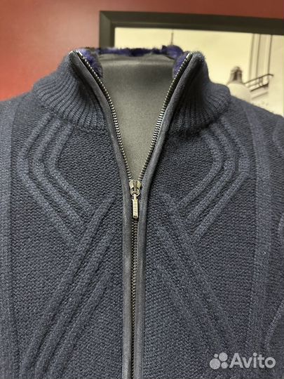 Кардиган с мехом zilli оригинал кашемир мех ласка