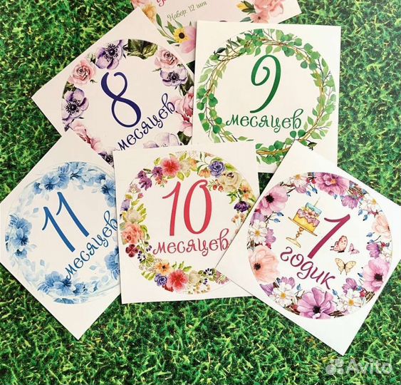 Карточки по месяцам для фото ребенка