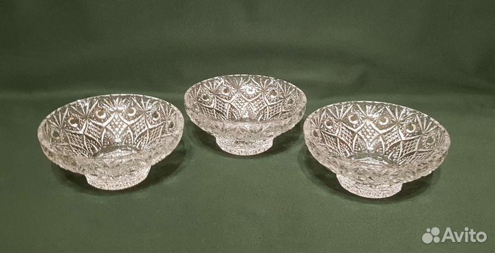 Салатники хрустальные. Богемия Чехословакия