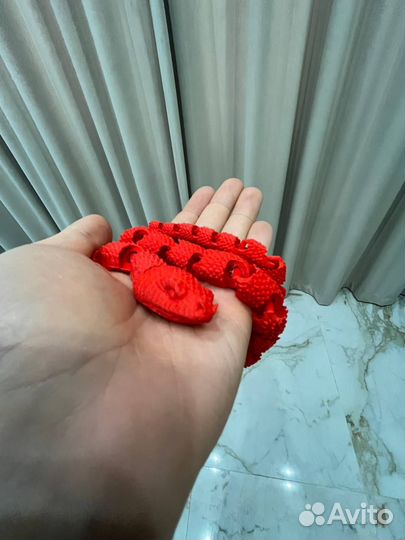 3D модель змея Snake красная