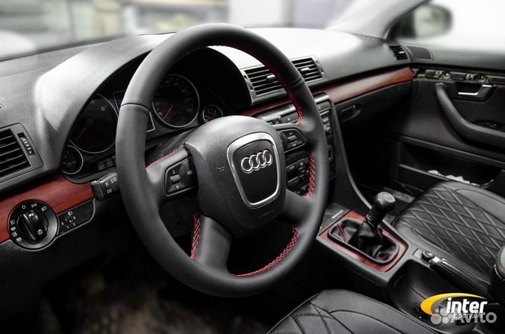 Перетяжка руля кожей и экокожей