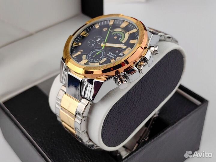 Мужские часы Casio Edifice gold тяжёлые