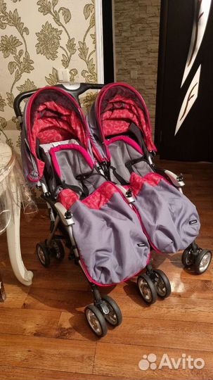 Коляска для двойни Elegant Twin Jetem (трость)