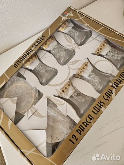 Набор 6 стаканов с блюдцами для чая (кофе)