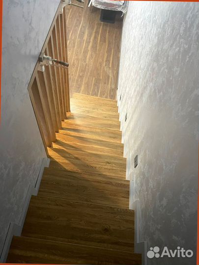 Отделка бетонной лестницы деревом