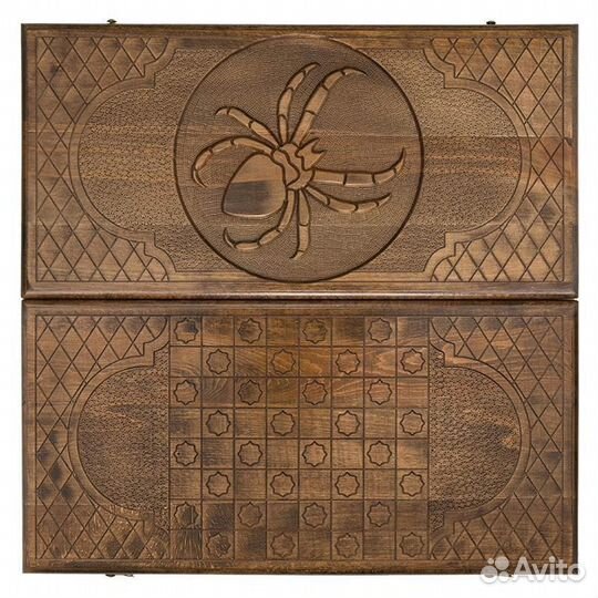 Нарды и шашки резные Паук 62 х 64 см бук Армения 62699