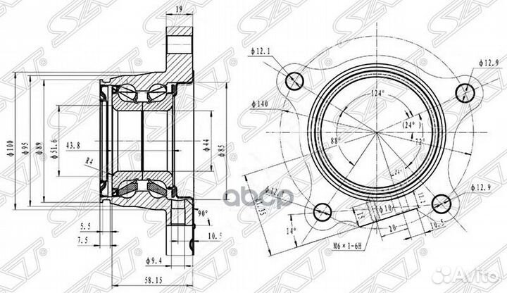 Полуступица задняя/прав toyota prado #RJ12#/SUR
