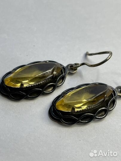 Винтажные серьги. антикварные Серебро 875