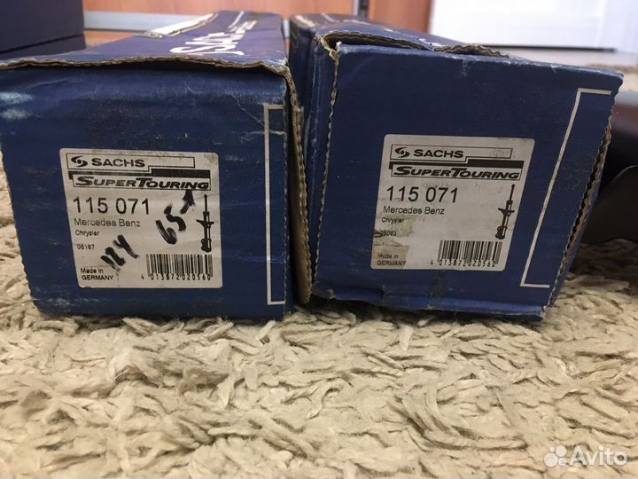 Передние и зад амортизаторы Sachs на MB W124/W201