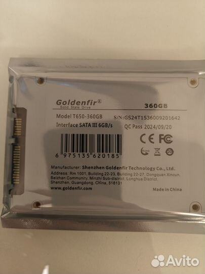 Ssd 360gb Goldenfir новый