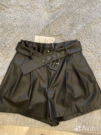 Шорты экокожа zara новые