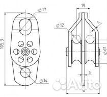 Блок - ролик Вертикаль двойной с подшипником сталь