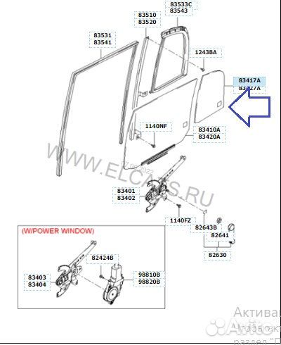Стекло боковое заднее левое Hyundai Getz TB