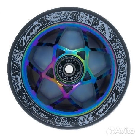 Колесо для самоката Комета Атом Черный/Неохром