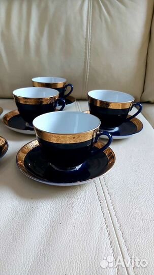 Чайный сервиз лфз кобальтовый СССР