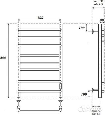 Полотенцесушитель Point pn90858b Черный