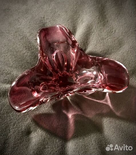 Ваза для конфет, цветное гутное стекло