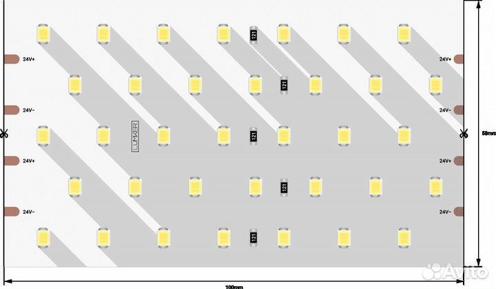 Светодиодная влагозащищенная лента DesignLed 31W/m 350LED/m 2835SMD теплый белый 2,5M 000534