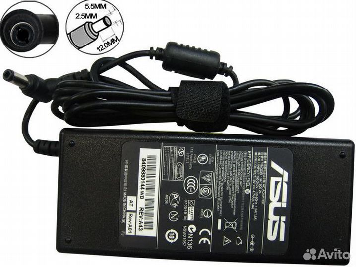 Блок питания для ноутбука Asus 19v, 4,74A 5.5x2.5