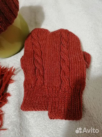 Зимний комплект женский шерсть на заказ вязала