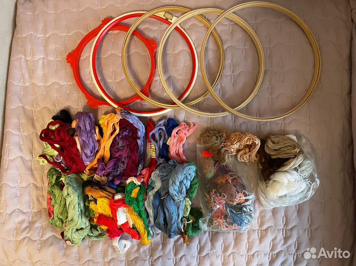 Пяльца и мулине для вышивания