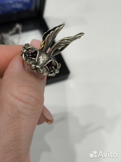Комплект бижутерии кольцо и подвеска Кролик