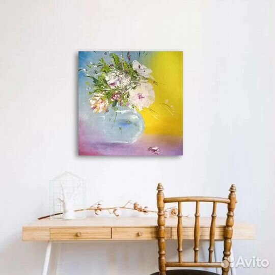 Интерьерная картина маслом цветы