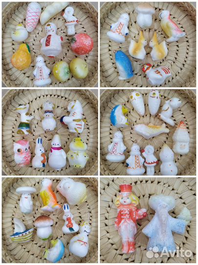 Елочные игрушки СССР пенопластовые