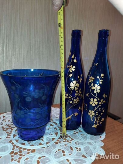 Вазы, чайные пары лфз, кобальт