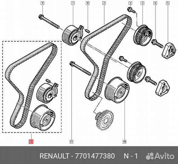 Ремкомплект грм opel Movano/Vivaro, renault Espace