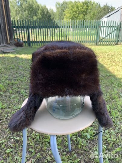 Норковая шапка мужская ушанка