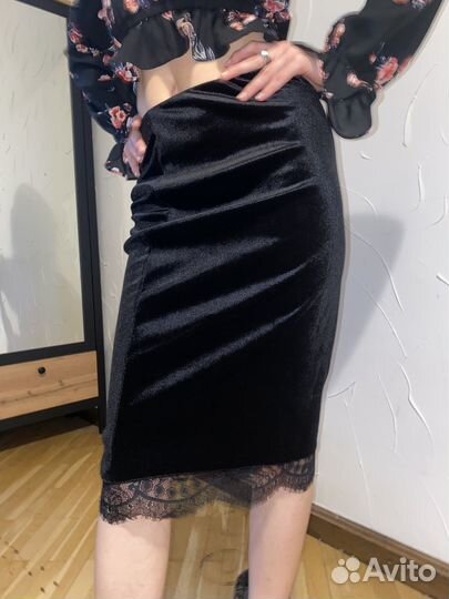 Бархатная Юбка карандаш