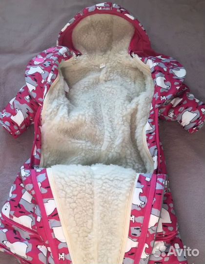 Зимний комбинезон трансформер для девочки 80