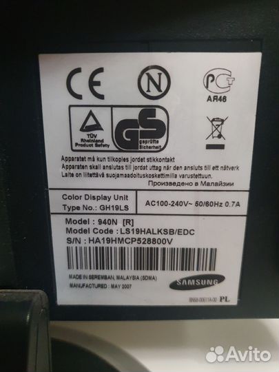 Монитор Samsung syncmaster 940n