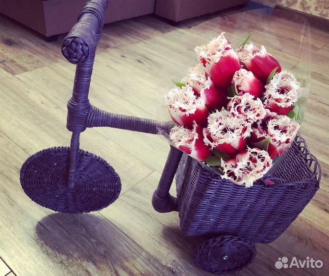 Велосипед плетёный декоративный