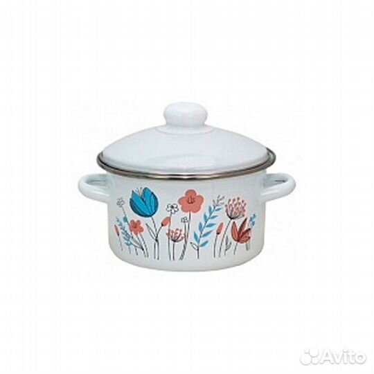 Кастрюля 2,0 л цил. Цветочки