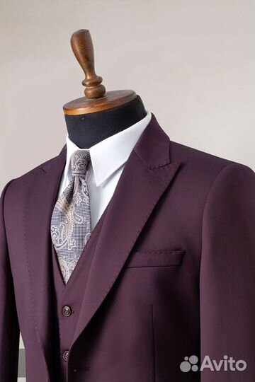 Мужской костюм бордовый premium