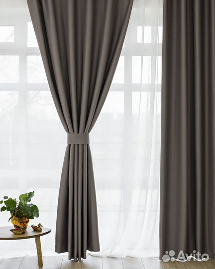 Комплект штор блэкаут Марсель Кофе с молоком