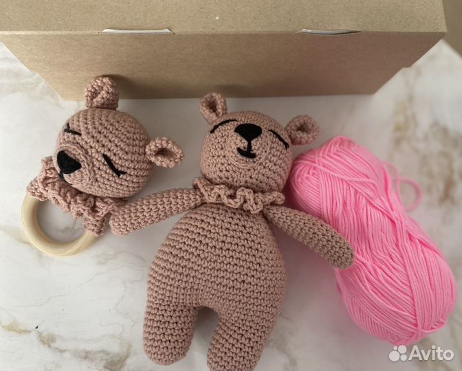 Вязаные погремушки, игрушки, подушки