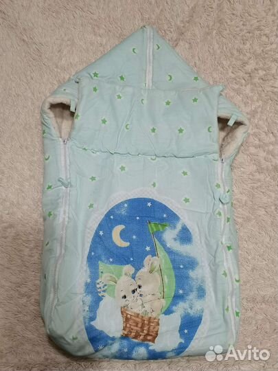 Тёплый конверт в коляску/сани на овчине