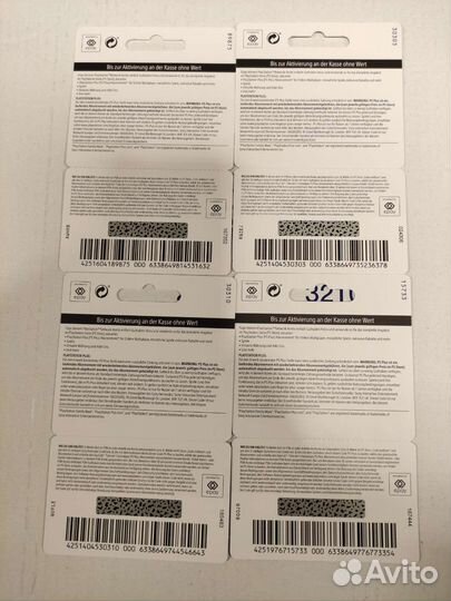 Карты пополнения PSN Playstation PS store Германия