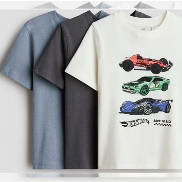 Футболка hm Hot Wheels 3шт 92, 98/104