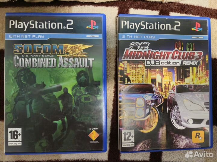 Диски ps2 Socom и MidnightClub3