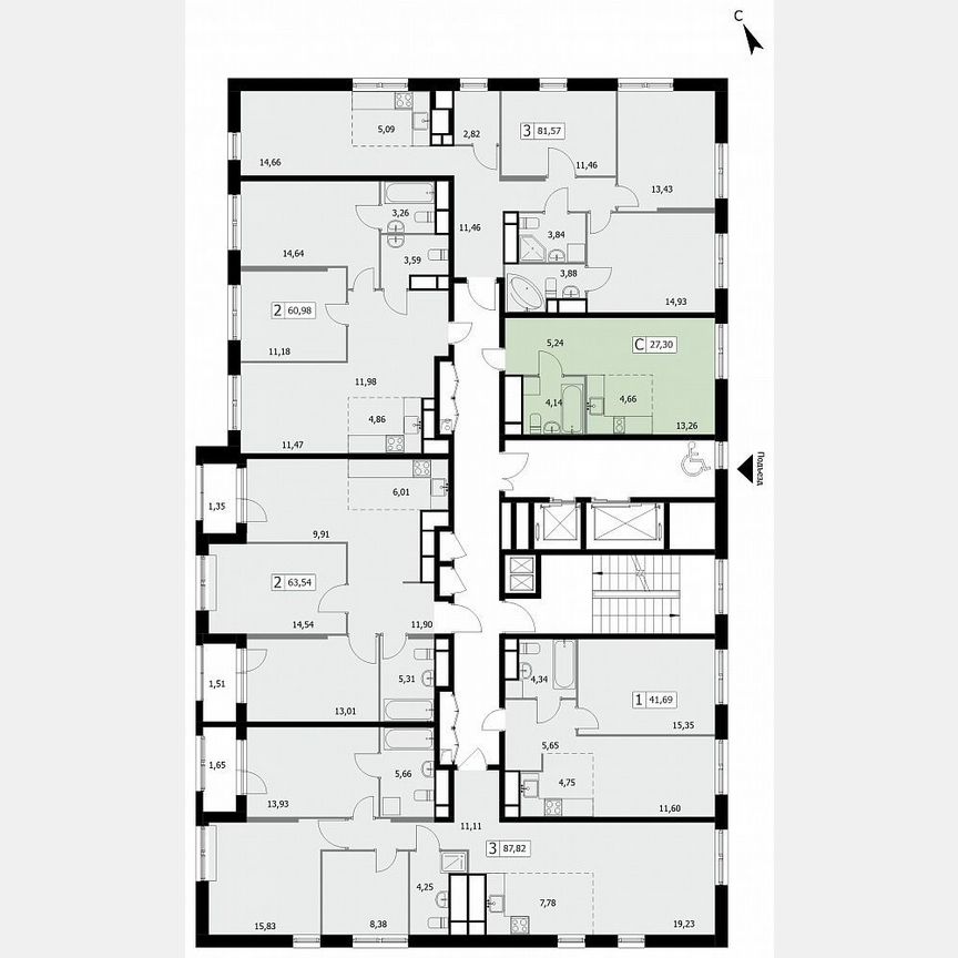 Квартира-студия, 27,3 м², 10/19 эт.