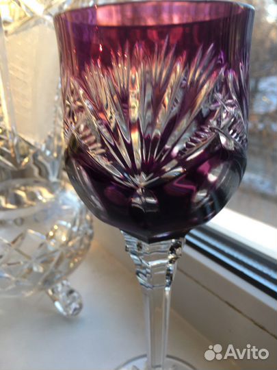Хрустальная ваза и бокал Германия