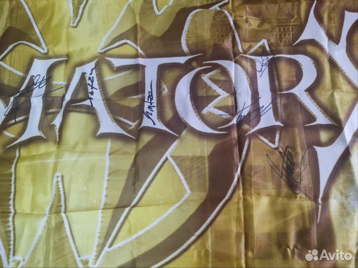 Флаг Crematory с автографами