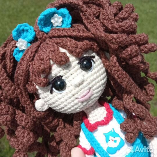 Кукла, вязаная кукла, заяц