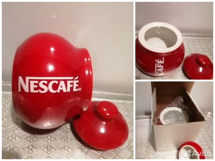 Жестяная банка nescafe Чайница Сахарница дозатор