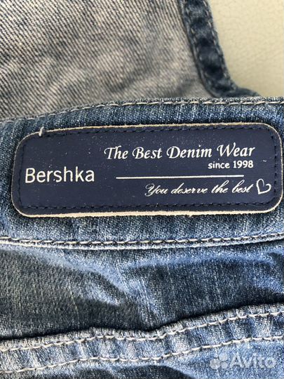 Джинсовые шорты комбинезон bershka