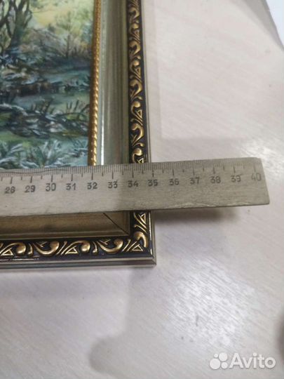 Картина Зима в деревне